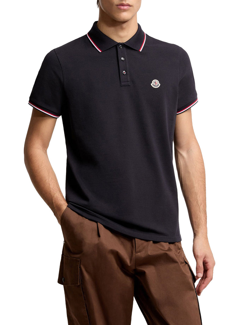 Moncler Men Cotton Piquet Polo Shirt With Tricolor Trim MONCLER