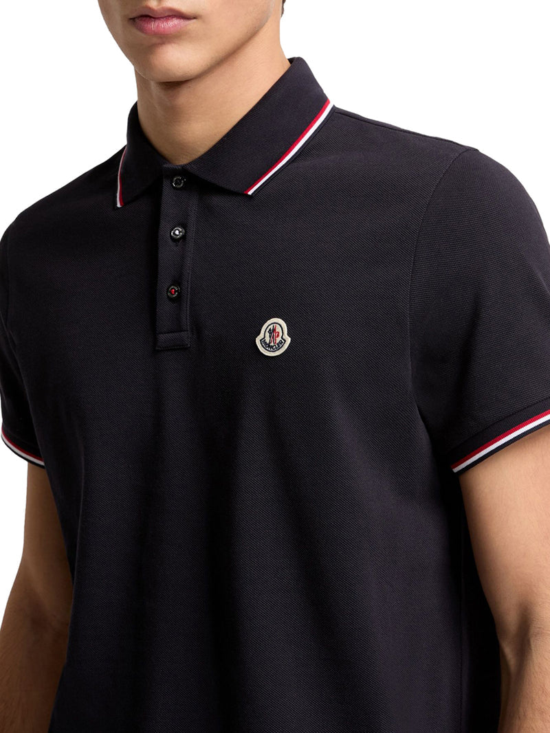 Moncler Men Cotton Piquet Polo Shirt With Tricolor Trim MONCLER