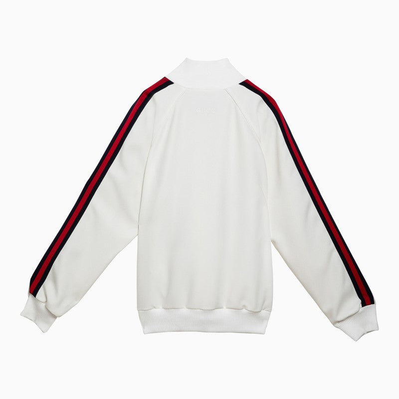 Gucci White Sweatshirt With Web Ribbon Men
