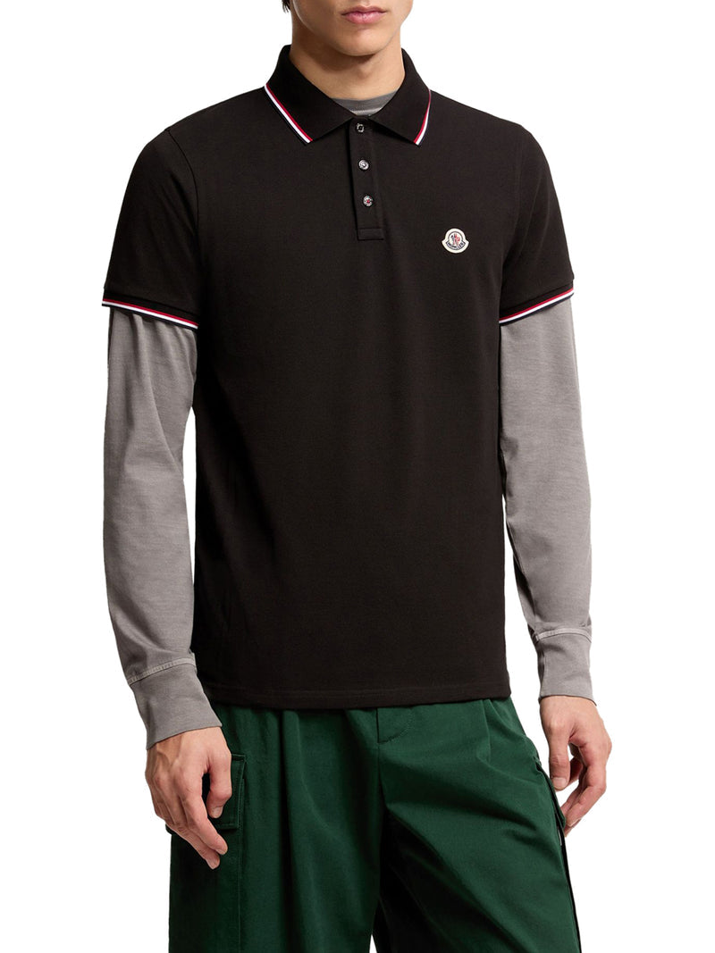 Moncler Men Cotton Piquet Polo Shirt With Tricolor Trim MONCLER