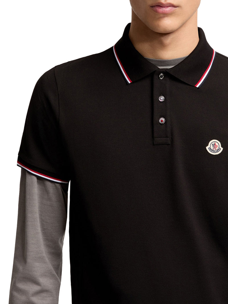 Moncler Men Cotton Piquet Polo Shirt With Tricolor Trim MONCLER