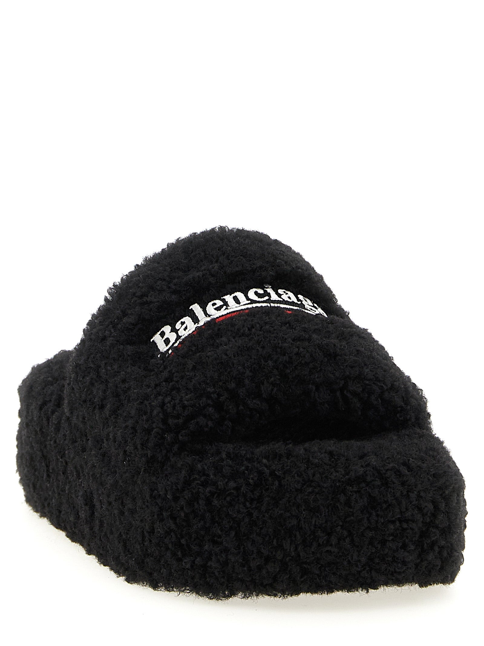 Balenciaga Women 'Furry Platform' Slides BALENCIAGA