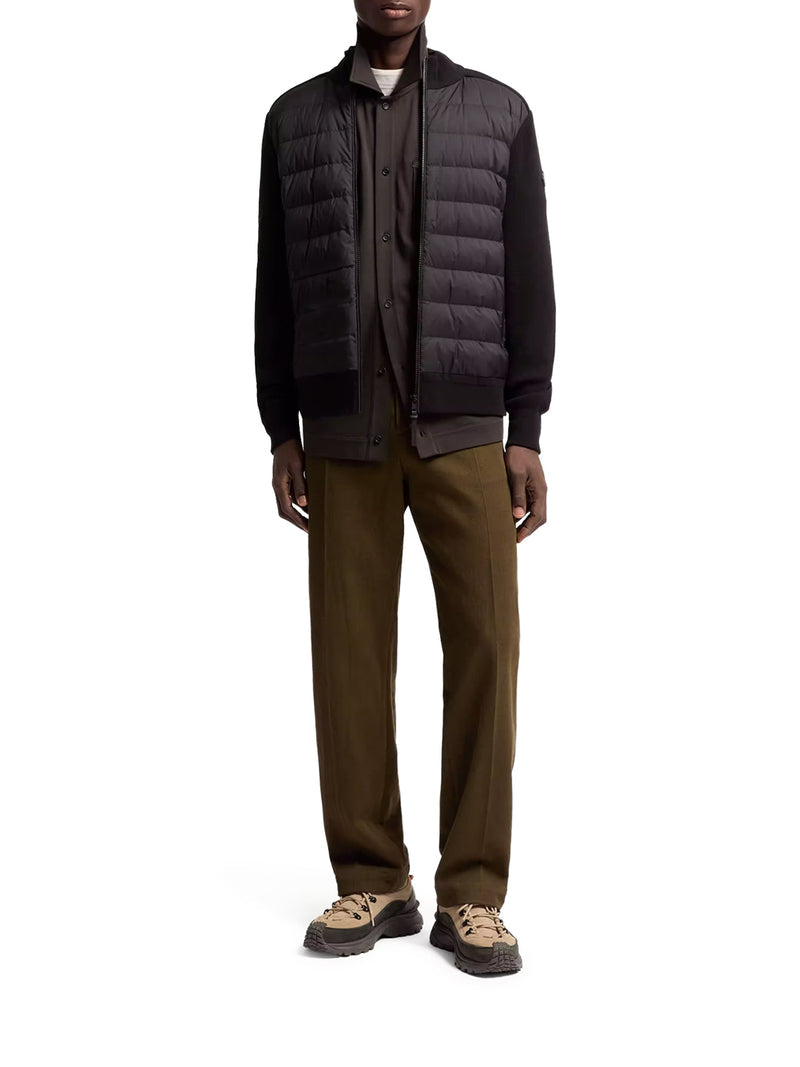 Moncler Men Padded Zip-Up Cardigan In A Wool And Cashmere Blend MONCLER