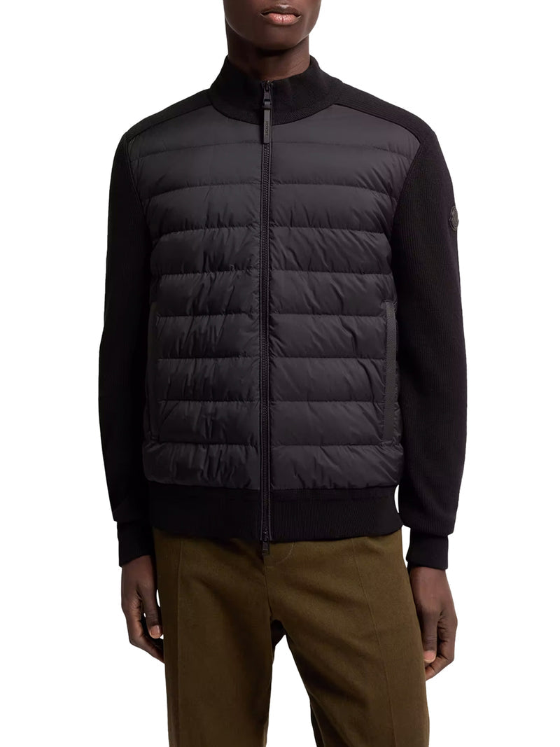 Moncler Men Padded Zip-Up Cardigan In A Wool And Cashmere Blend MONCLER