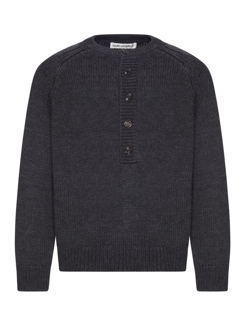 Our Legacy Men Charcoal Merino Wool Sweater OUR LEGACY