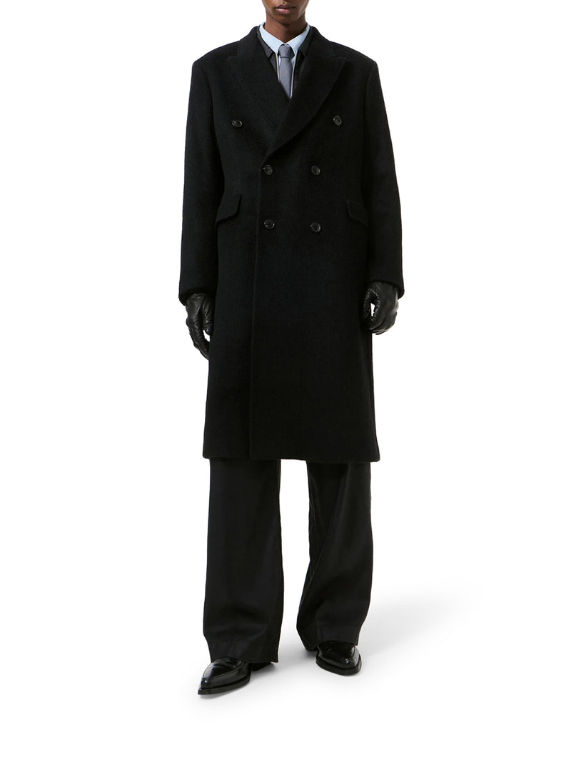 Our Legacy Men Whale Double-Breasted Mohair Wool Coat OUR LEGACY