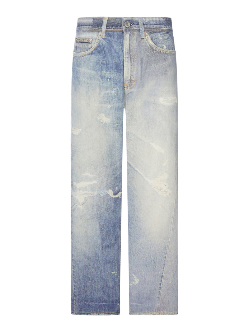 Our Legacy Men Third Cut Cotton Jeans With Digital Print OUR LEGACY