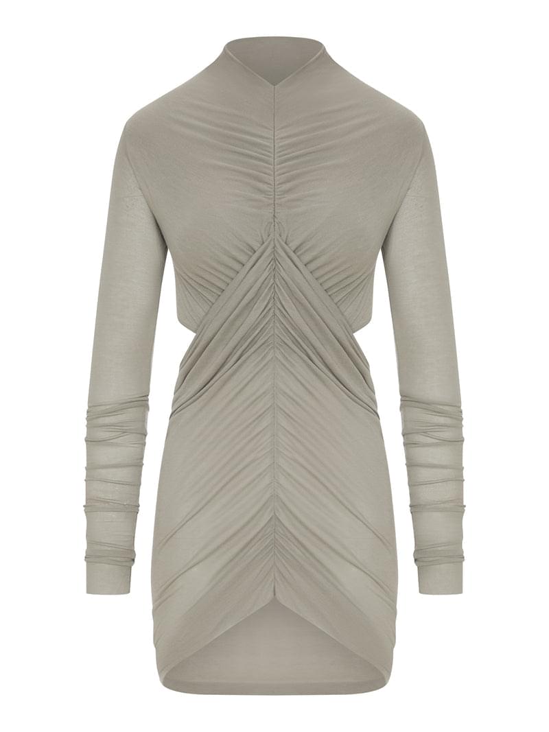 Rick Owens Women Long Draped Viscose T-Shirt With Long Sleeves RICK OWENS