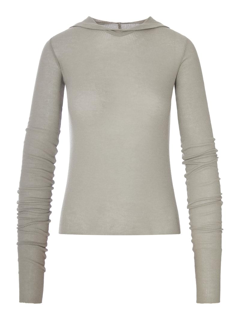 Rick Owens Women Ribbed Knit Hoodie RICK OWENS