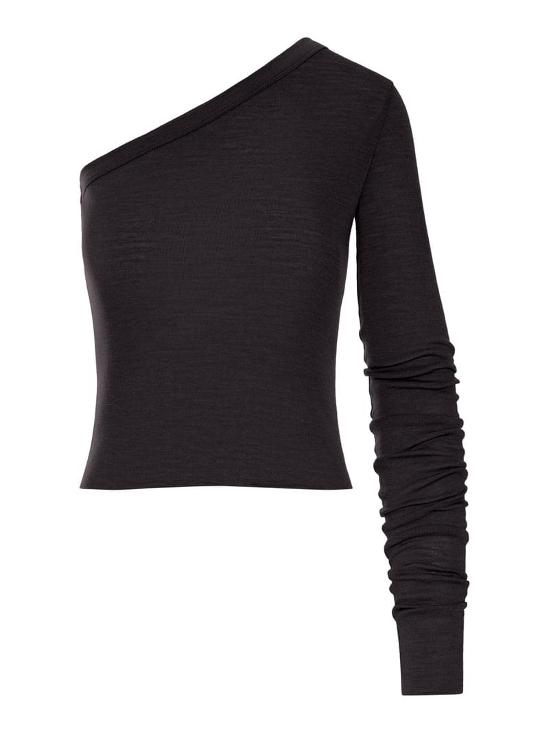 Rick Owens Women Ziggy T One-Shoulder Jersey Top With Long Sleeves RICK OWENS