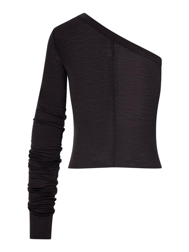 Rick Owens Women Ziggy T One-Shoulder Jersey Top With Long Sleeves RICK OWENS