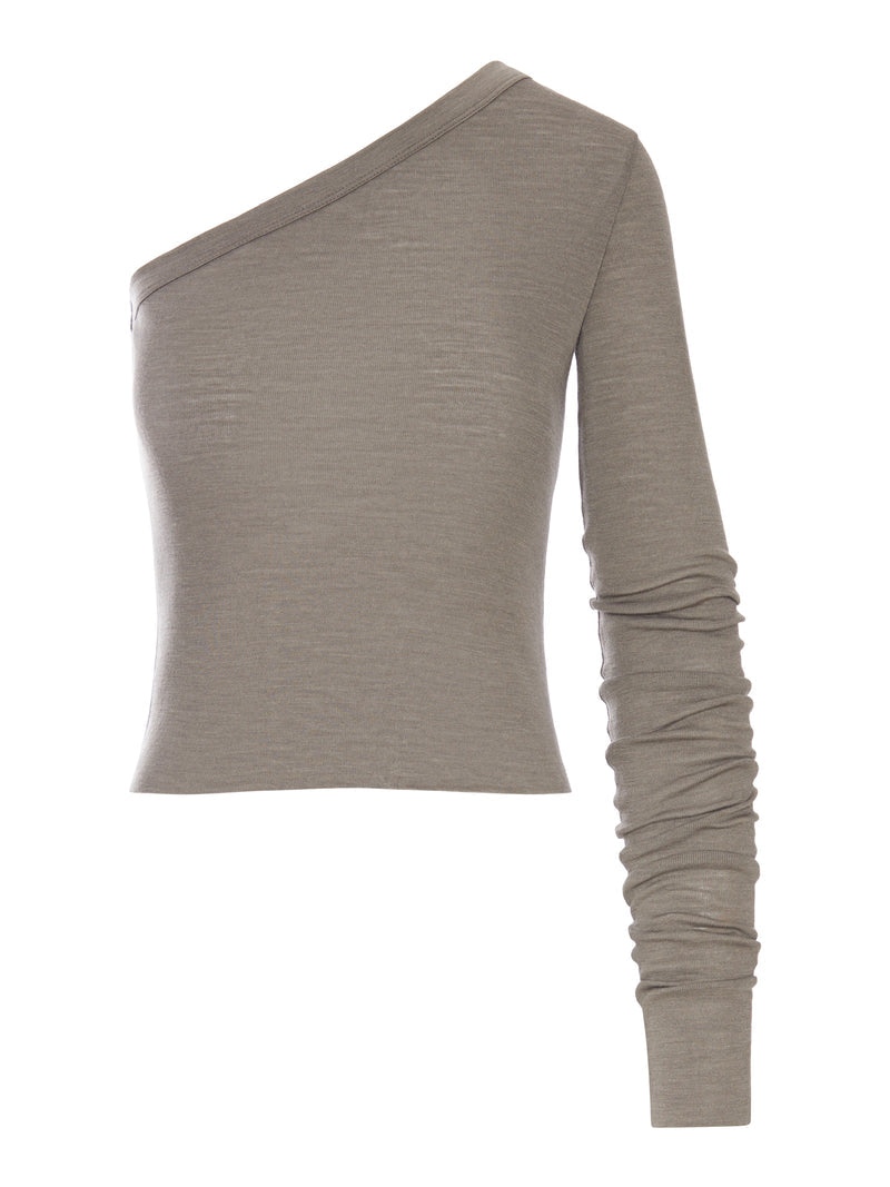Rick Owens Women Ziggy T One-Shoulder Jersey Top With Long Sleeves RICK OWENS