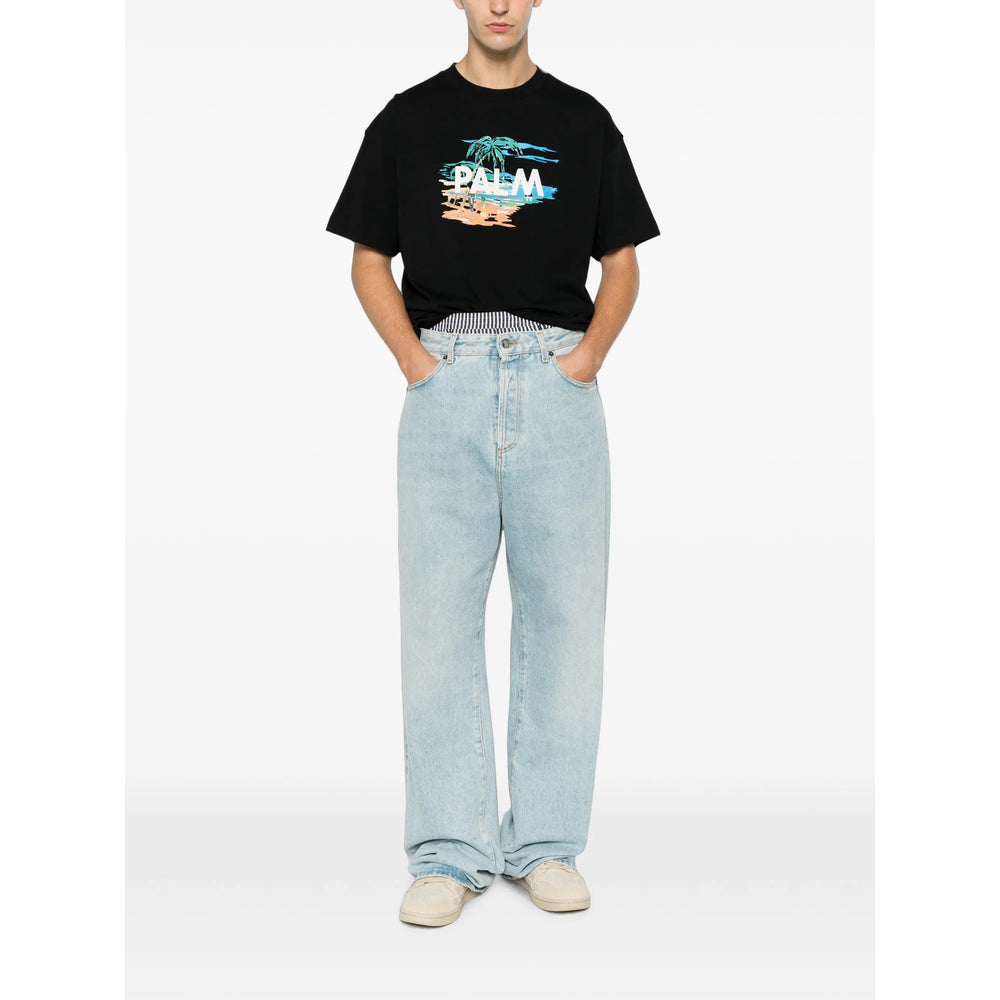 Palm Angels Black T-Shirts & Vests - T-Shirts Men PALM ANGELS