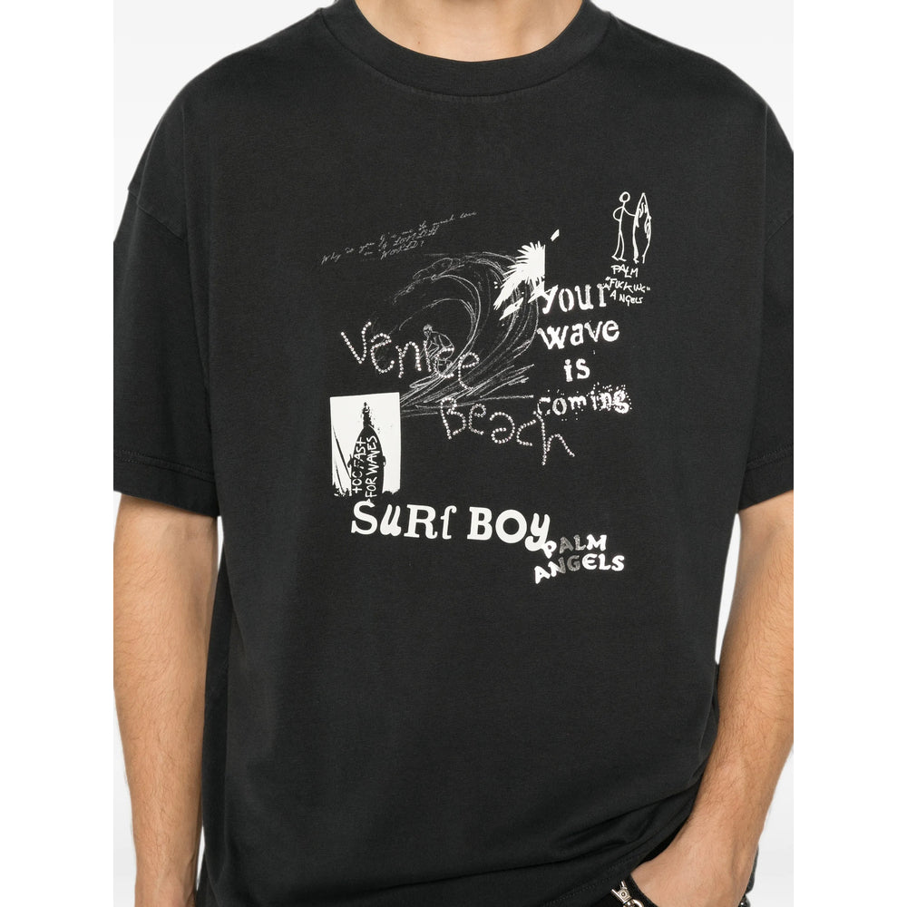 Palm Angels Black T-Shirts & Vests - T-Shirts Men PALM ANGELS