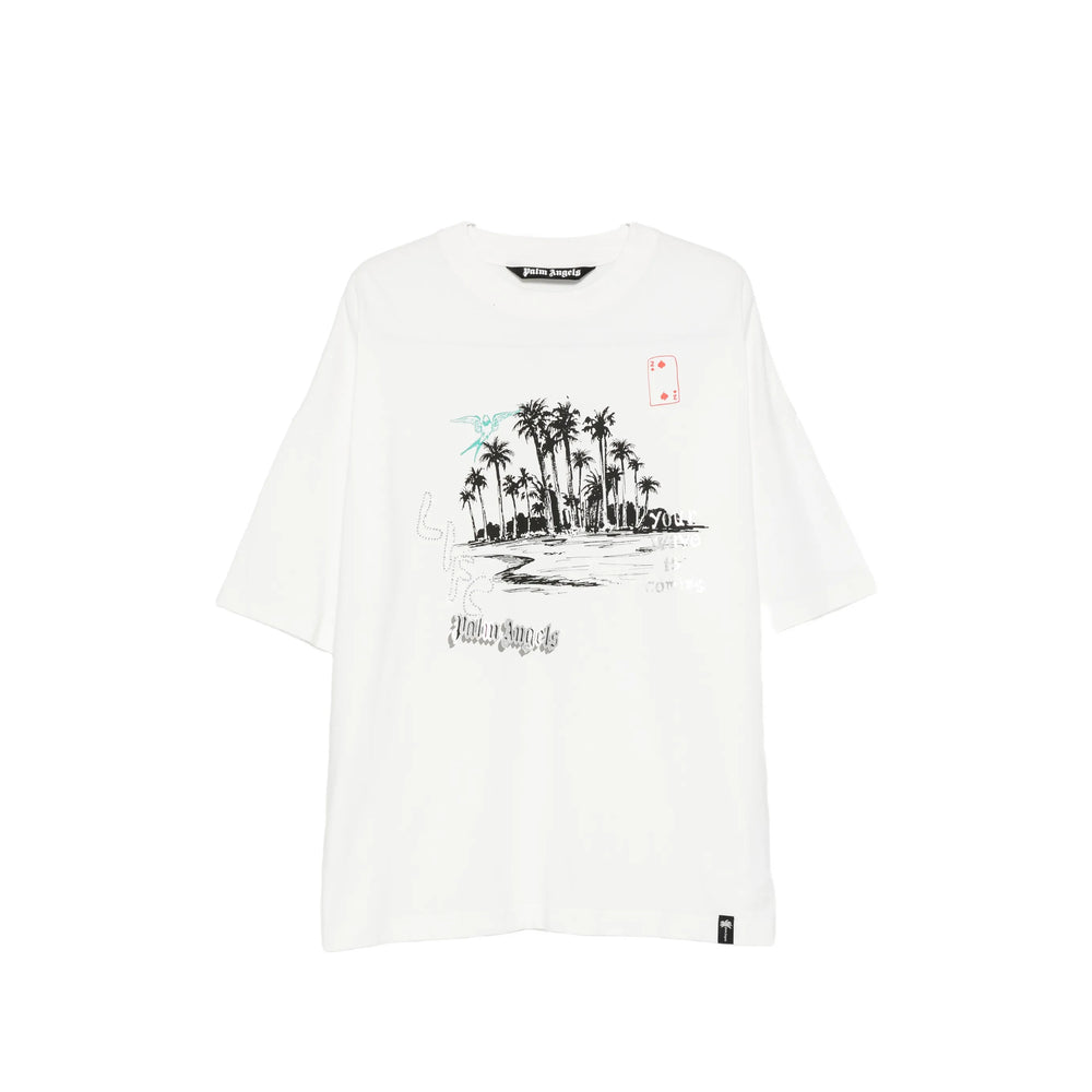 Palm Angels White T-Shirts & Vests - T-Shirts Men PALM ANGELS