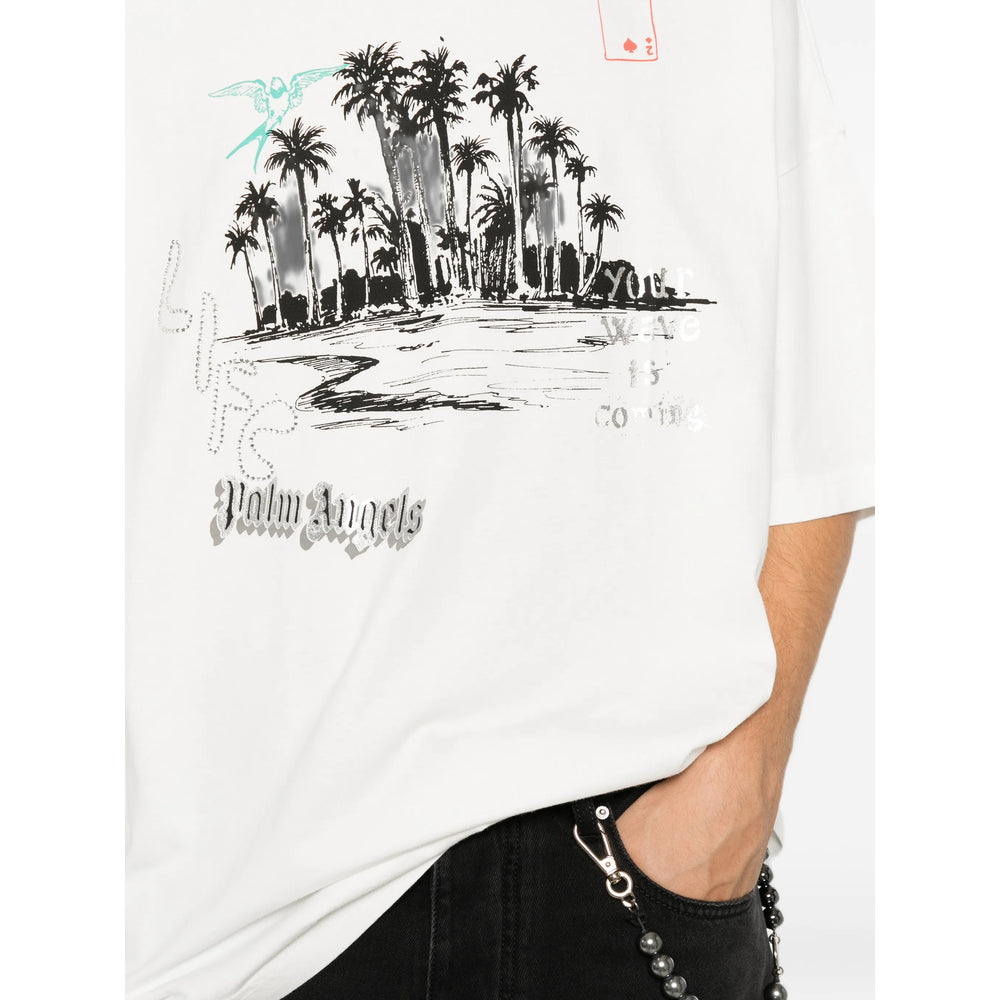 Palm Angels White T-Shirts & Vests - T-Shirts Men PALM ANGELS