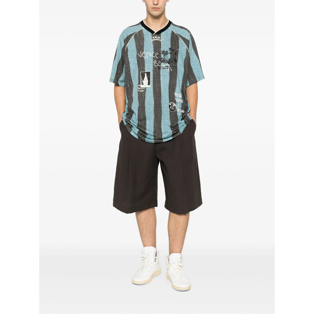 Palm Angels Blue T-Shirts & Vests - T-Shirts Men PALM ANGELS