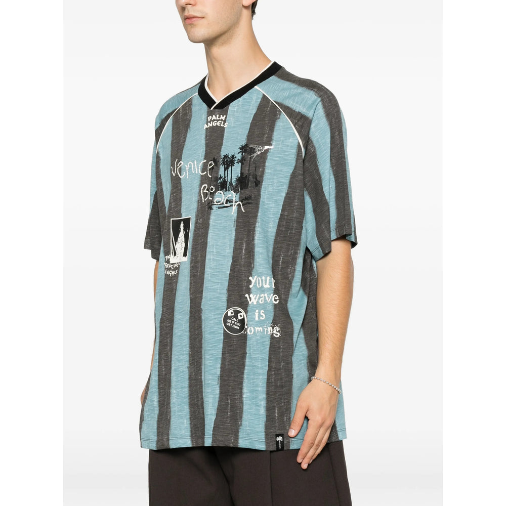 Palm Angels Blue T-Shirts & Vests - T-Shirts Men PALM ANGELS