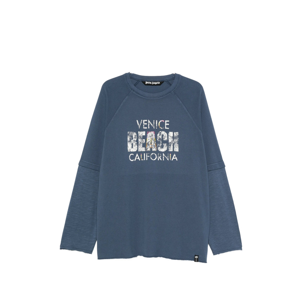 Palm Angels Blue T-Shirts & Vests - T-Shirts Men PALM ANGELS