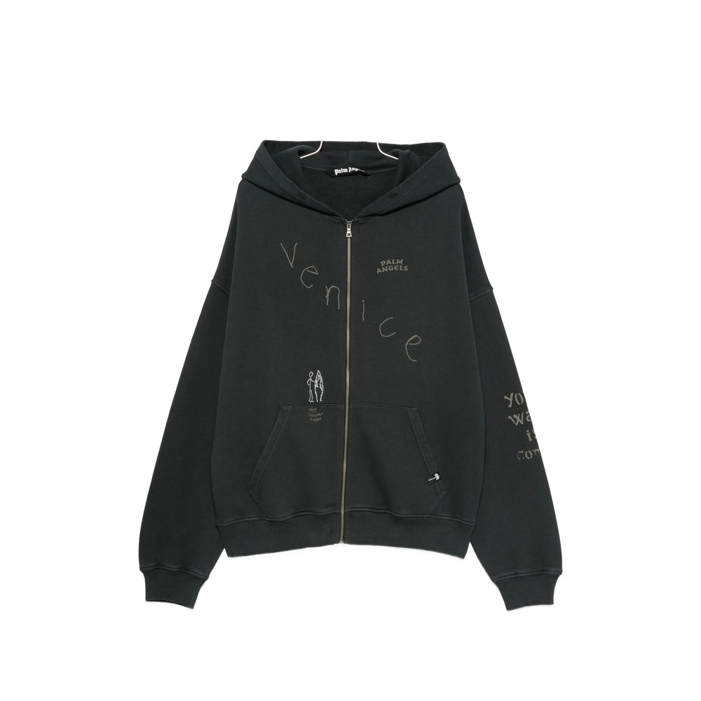 Palm Angels Black Sweaters & Knitwear - Hoodies Men PALM ANGELS