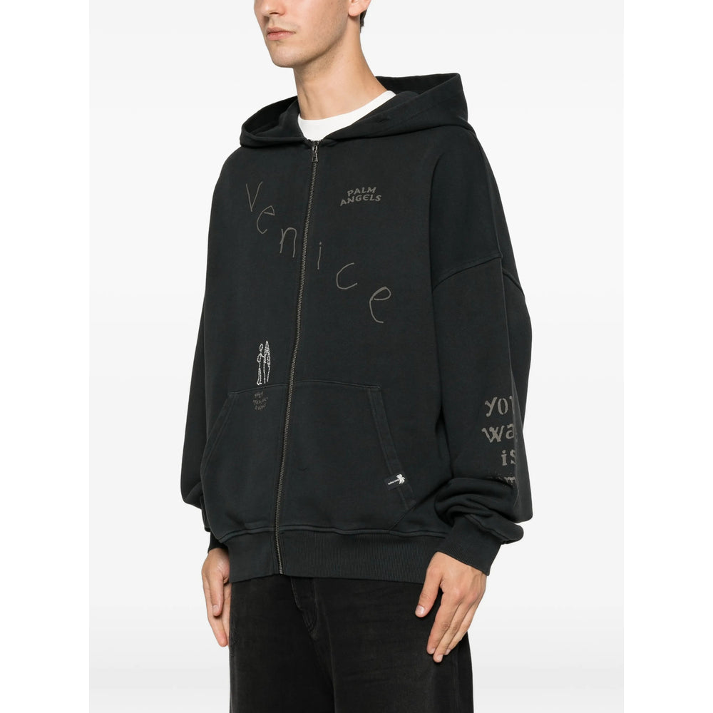 Palm Angels Black Sweaters & Knitwear - Hoodies Men PALM ANGELS