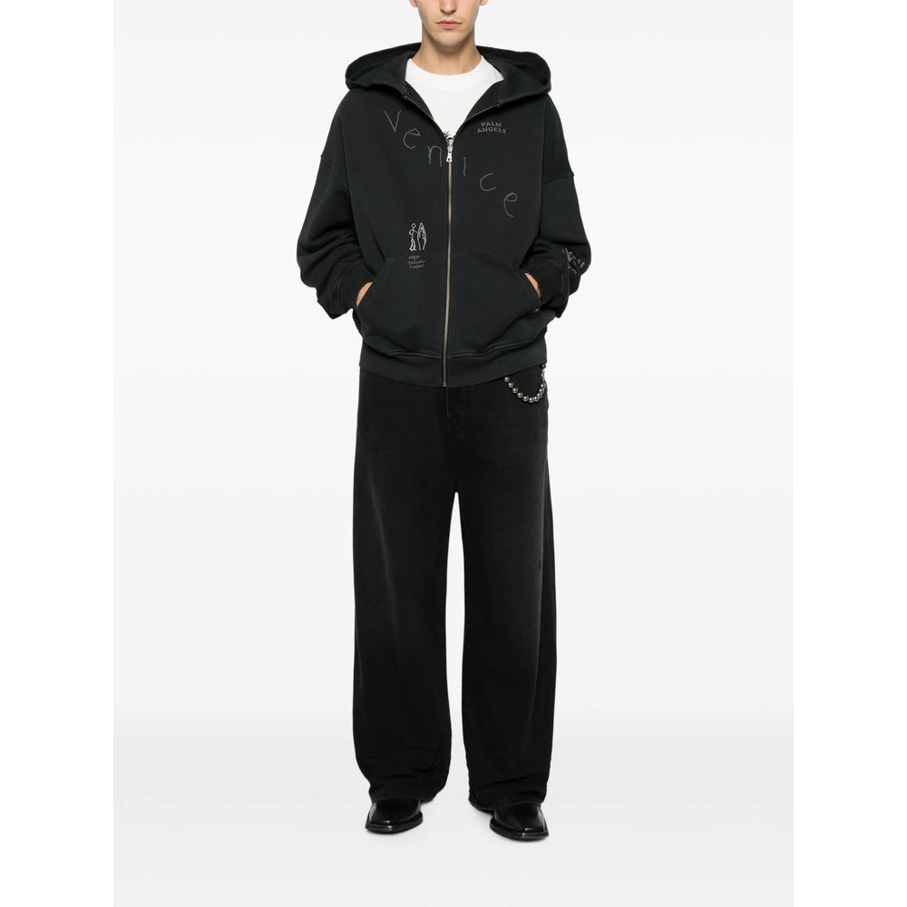 Palm Angels Black Sweaters & Knitwear - Hoodies Men PALM ANGELS