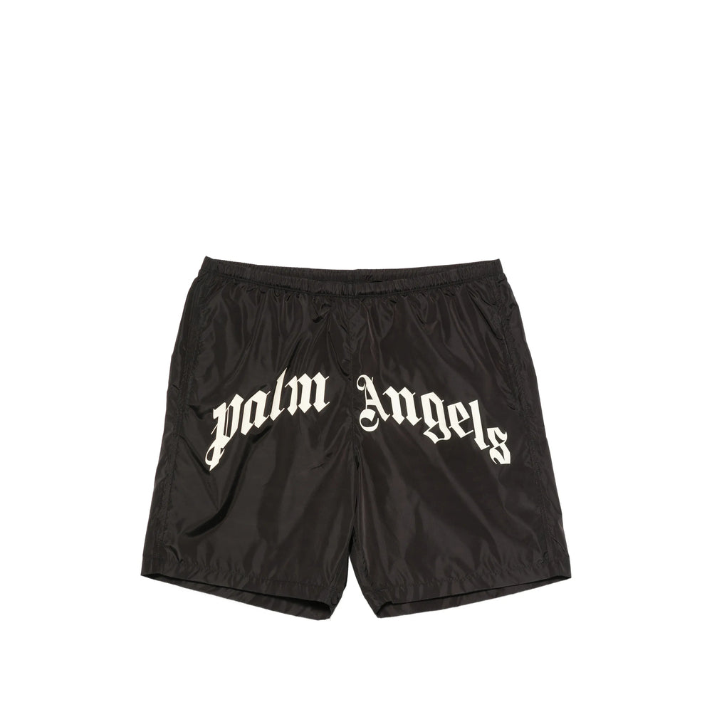 Palm Angels Black Beachwear - Swim Shorts Men PALM ANGELS