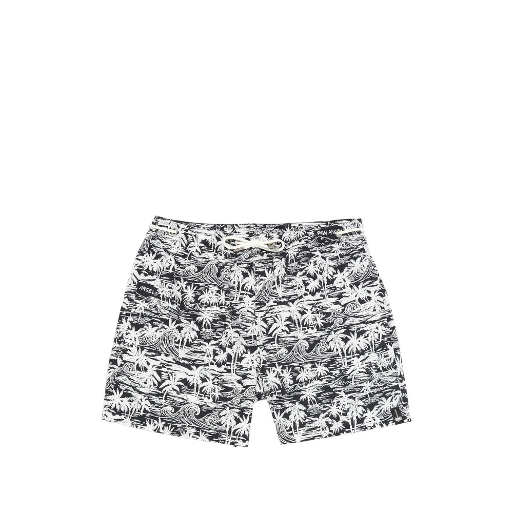 Palm Angels Black Beachwear - Swim Shorts Men PALM ANGELS