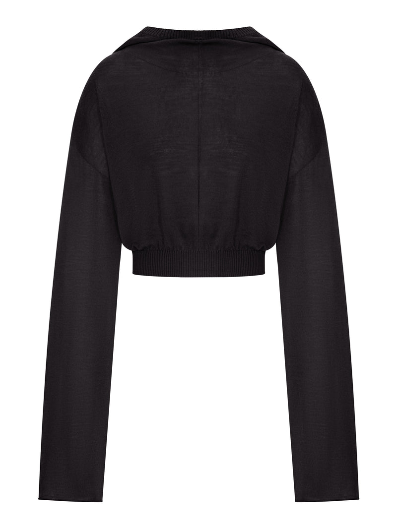 Rick Owens Women Cropped Knit Sweater With Hood RICK OWENS