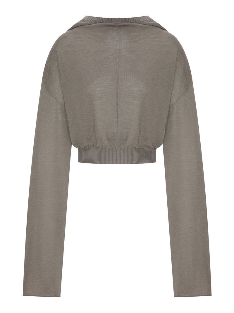 Rick Owens Women Cropped Knit Sweater With Hood RICK OWENS