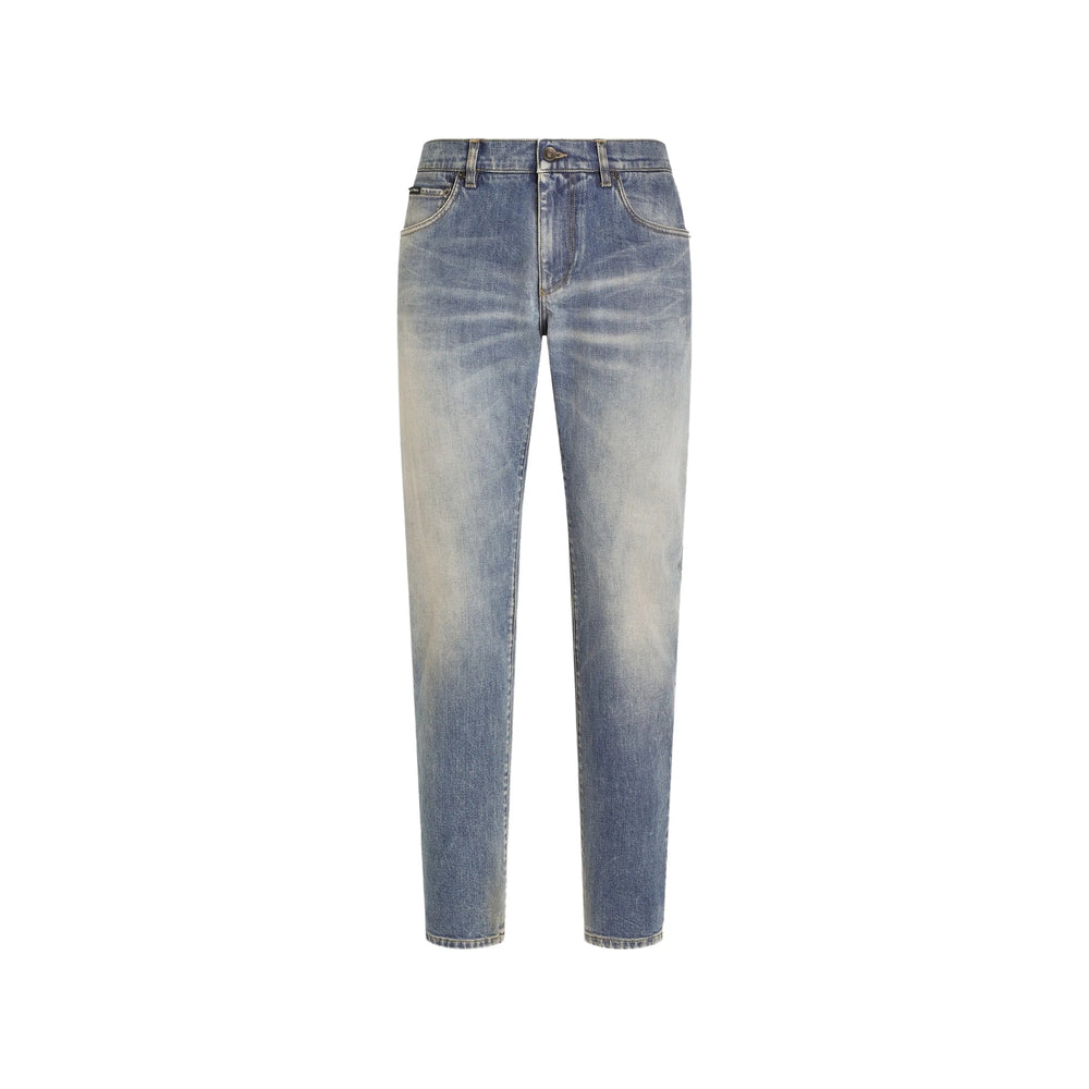 Dolce & Gabbana Blue Denim - Slim-Fit Jeans Men DOLCE & GABBANA