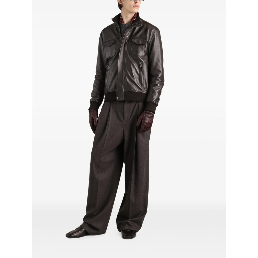 Dolce & Gabbana Brown Jackets - Leather Jackets Men DOLCE & GABBANA