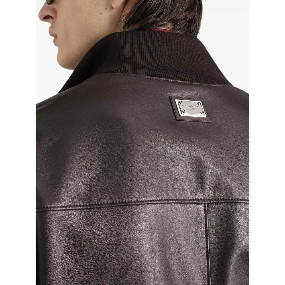 Dolce & Gabbana Brown Jackets - Leather Jackets Men DOLCE & GABBANA