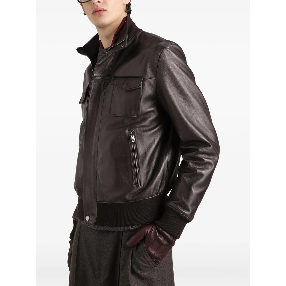 Dolce & Gabbana Brown Jackets - Leather Jackets Men DOLCE & GABBANA