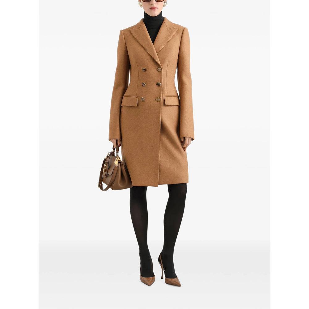 Dolce & Gabbana Neutrals Coats - Double Breasted & Peacoats Women DOLCE & GABBANA