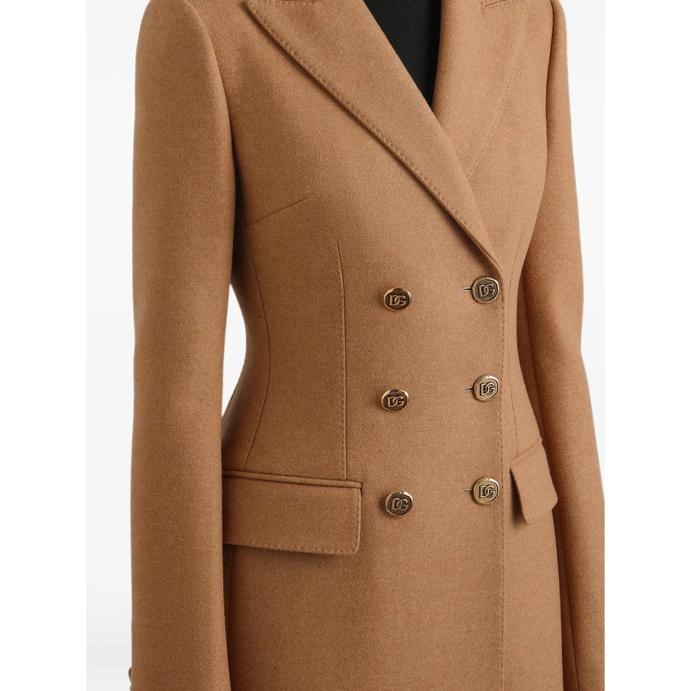 Dolce & Gabbana Neutrals Coats - Double Breasted & Peacoats Women DOLCE & GABBANA