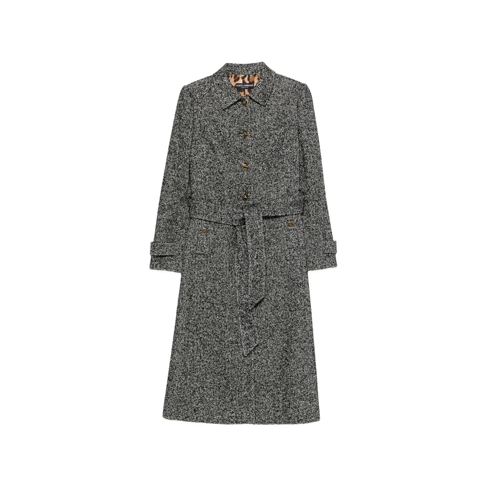 Dolce & Gabbana Grey Coats - Single Breasted Coats Women DOLCE & GABBANA