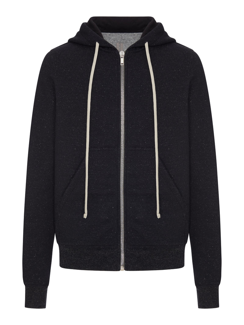Rick Owens Men Zip-Up Cotton Sweatshirt With Melange Hoodie RICK OWENS