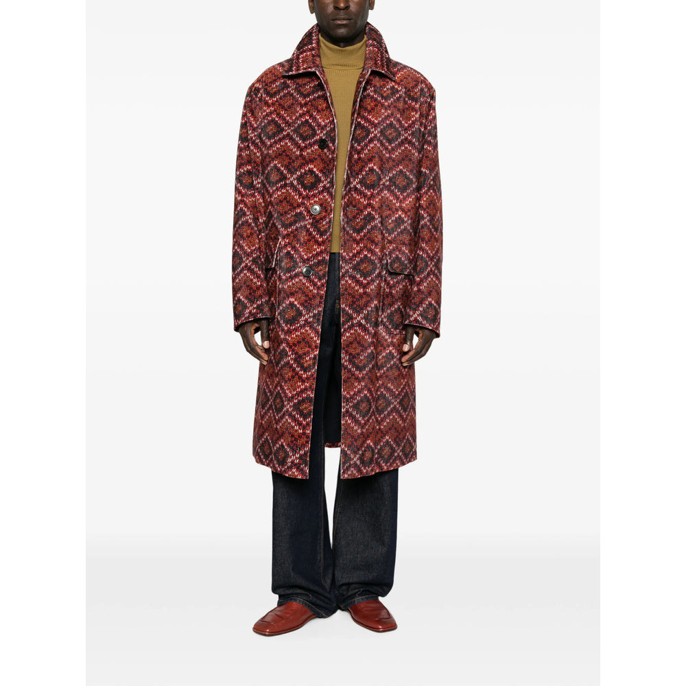 Dries Van Noten Red Coats - Single Breasted Coats Men DRIES VAN NOTEN