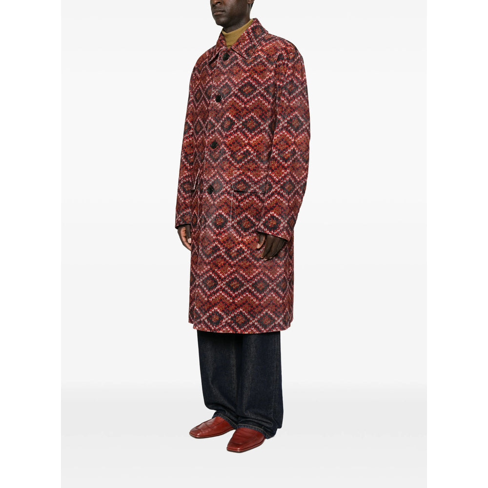 Dries Van Noten Red Coats - Single Breasted Coats Men DRIES VAN NOTEN