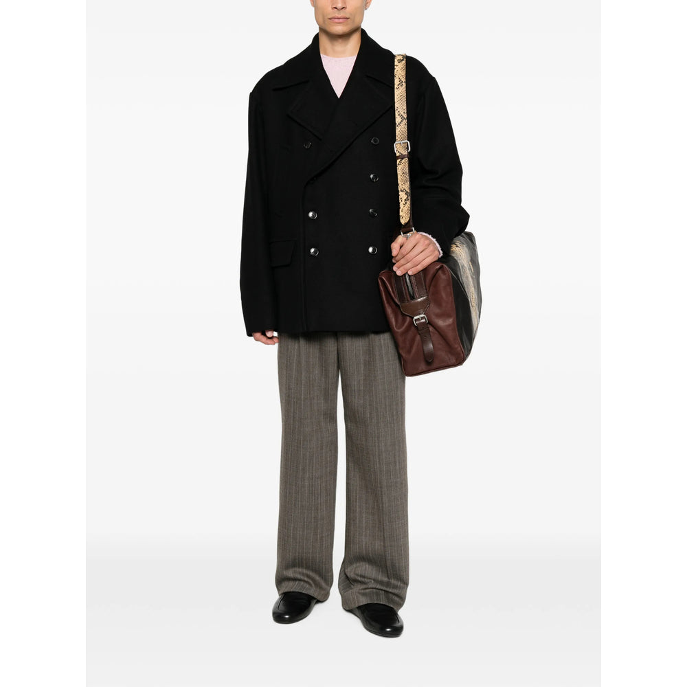 Dries Van Noten Black Coats - Peacoats Men DRIES VAN NOTEN