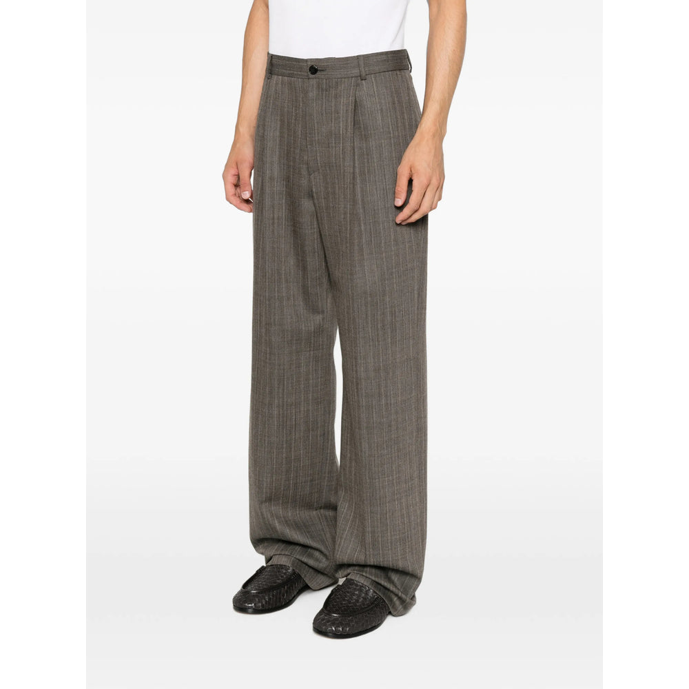 Dries Van Noten Grey Trousers - Wide-Leg Trousers Men DRIES VAN NOTEN