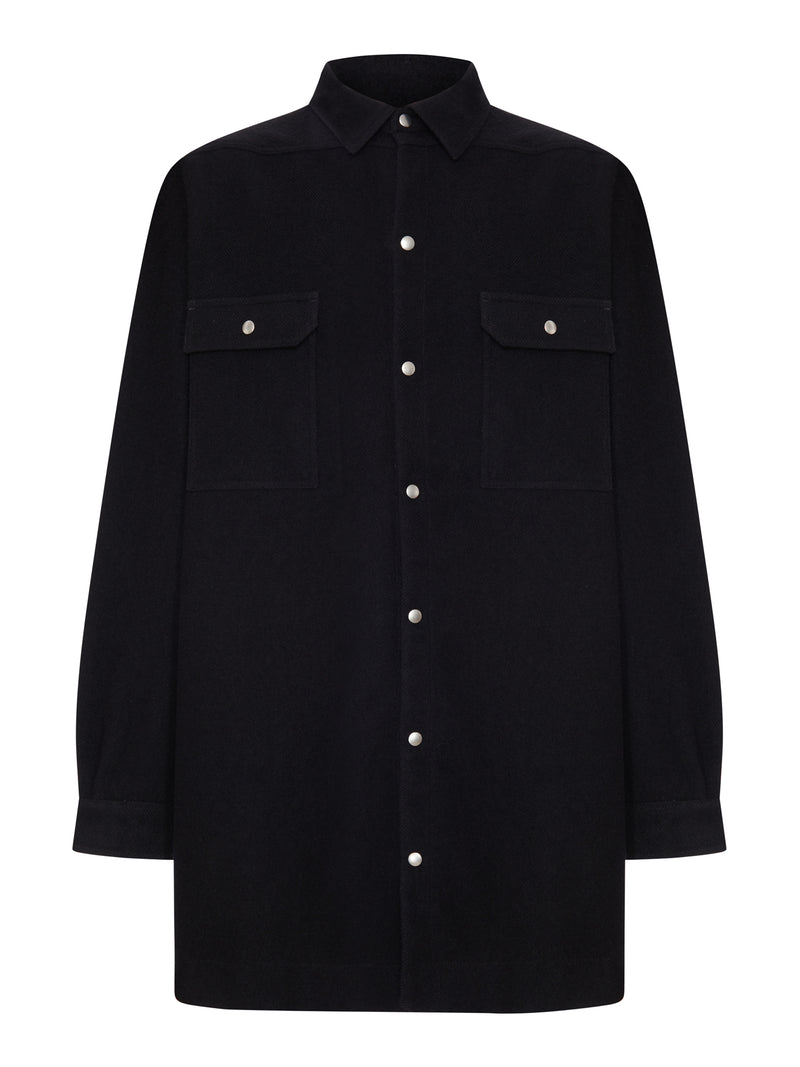 Rick Owens Men Wool Overshirt With Snap Buttons RICK OWENS