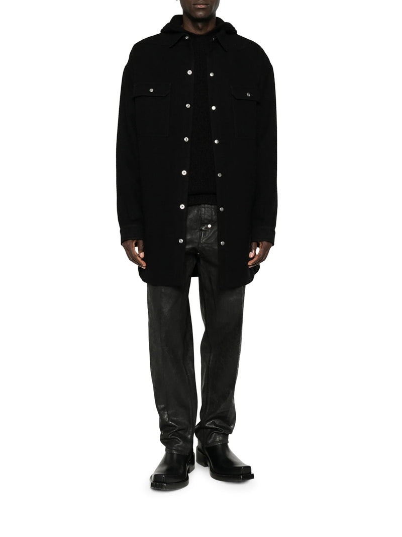 Rick Owens Men Wool Overshirt With Snap Buttons RICK OWENS