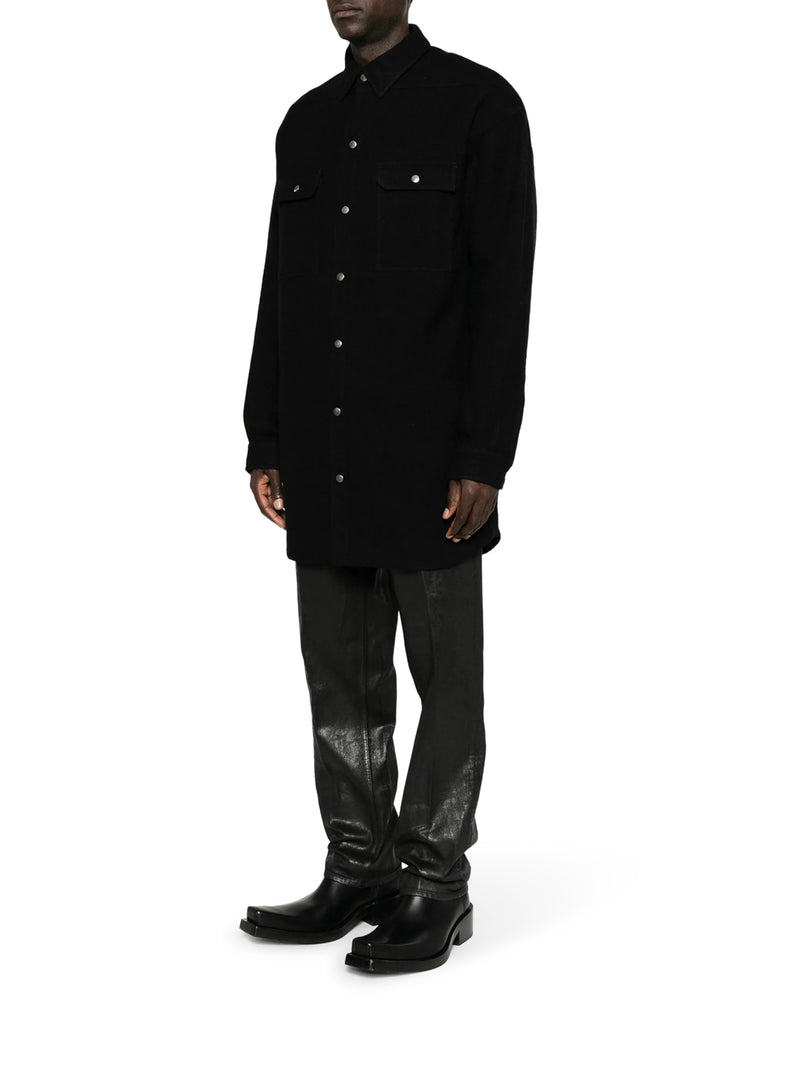 Rick Owens Men Wool Overshirt With Snap Buttons RICK OWENS