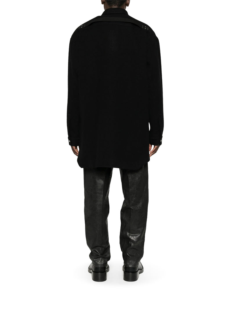 Rick Owens Men Wool Overshirt With Snap Buttons RICK OWENS