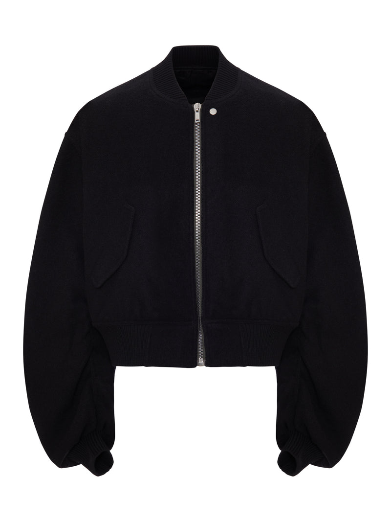 Rick Owens Men Cropped Bomber Jacket With Voluminous Sleeves RICK OWENS
