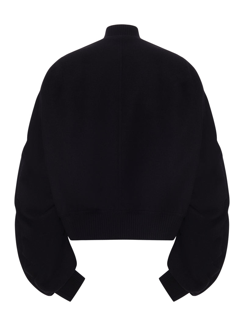 Rick Owens Men Cropped Bomber Jacket With Voluminous Sleeves RICK OWENS