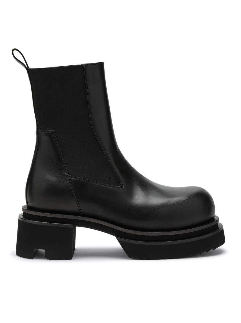 Rick Owens Men Bogun Black Leather Boots RICK OWENS