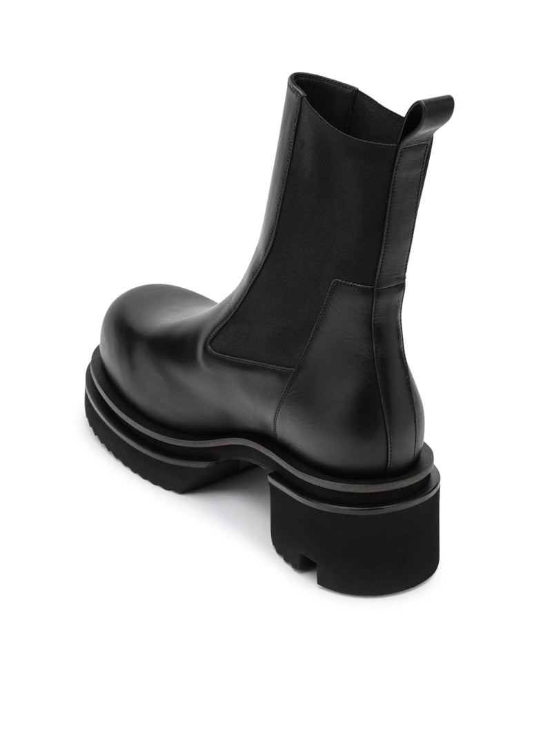 Rick Owens Men Bogun Black Leather Boots RICK OWENS